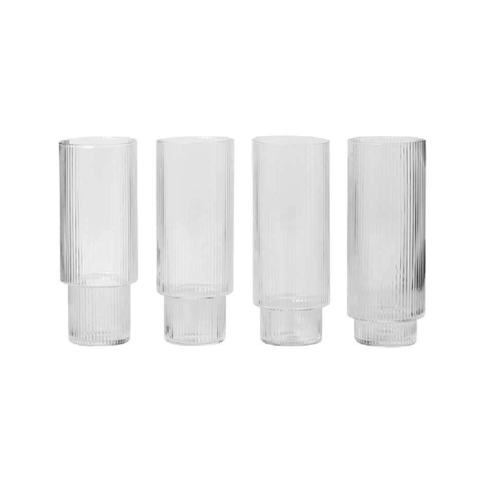 FERM LIVING Ripple Long Drink Glaeser 4er Set 5445