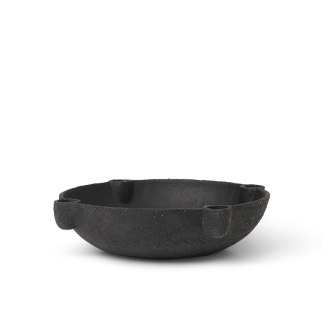 FERM LIVING Bowl Kerzenhalter Ceramic dark grey large