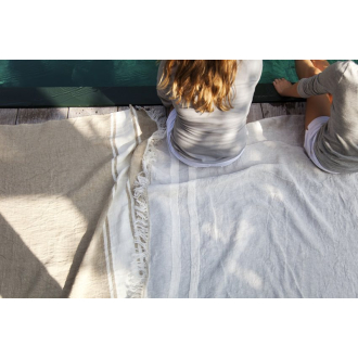 LIBECO Fouta The Belgian Towel flax stripe 110x180 cm
