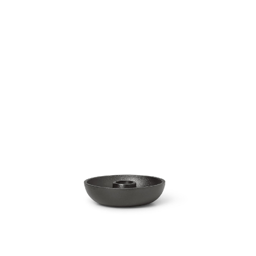 FERM LIVING Bowl Kerzenhalter single black aluminium