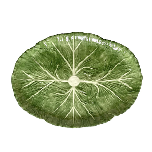 LES OTTOMANS Cabbage Servierplatte oval green
