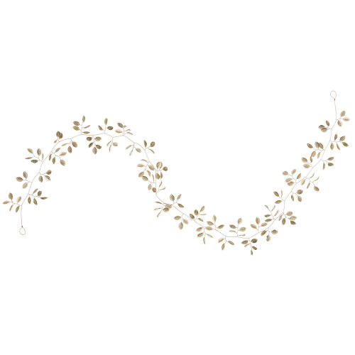 BUNGALOW Beaded Garland Perlen Girlande gold mit Blättern aus Glasperlen