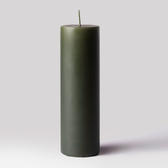 DIEDERICH LYS Blockkerze dark olive7x20cm