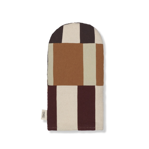 FERM LIVING Section Ofenhandschuh Patchwork braun bordeaux salbei küchenaccessoire 1104268706