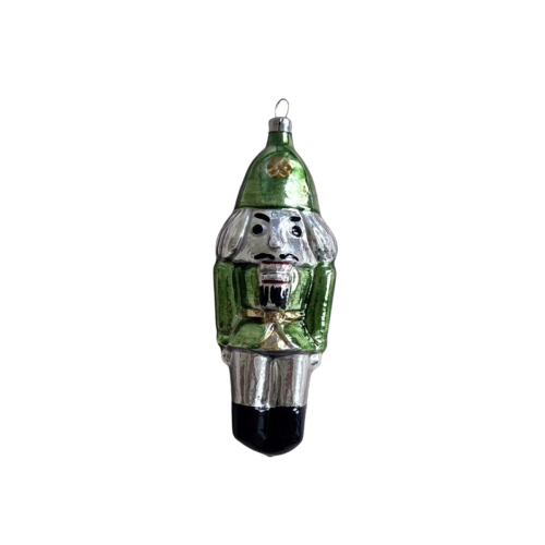 Nostalgischer Christbaumschmuck Nussknacker grün 15cm made in germany