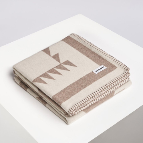 LAGOMORO geco nut Blanket made in italy wolldecke ethno stil 140x200 beige punto cavallo