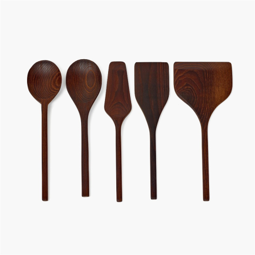 SERAX Kitchen Utensils Set dark ash 5er Set Holzlöffel Spatel