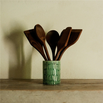 SERAX Kitchen Utensils Set dark ash