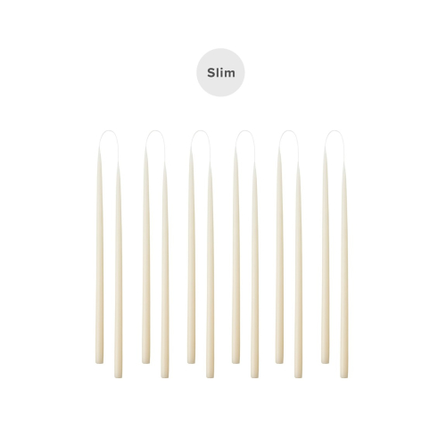 KUNSTINDUSTRIEN Slim Candles 12er Set offwhite Geschenkbox 1,3 x 28cm