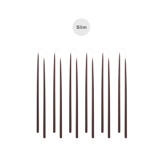 KUNSTINDUSTRIEN Slim Candles 12er Set chocolate brown...