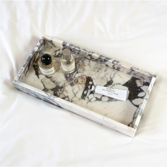 STONED Marble Rectangular Tray Calacatta