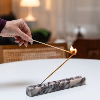 STONED Marble Incense Holder Calacatta