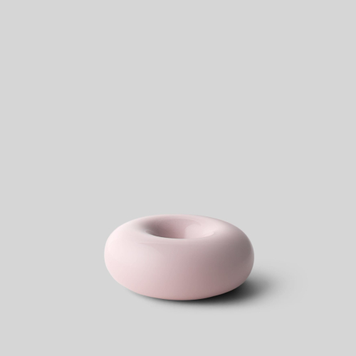 Studio About Bob Candleholder small Kerzenhalter aus Keramik in Donutform rosa