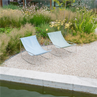 VALERIE OBJECTS Rocking Chair stainless steel light blue