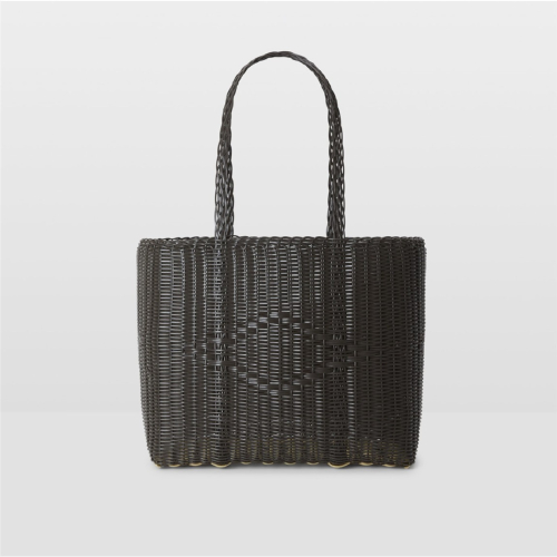 Palorosa Project Tote Bag Basket medium midnight brown Schultertasche handgewebt in Guatemala in dunkelbraun