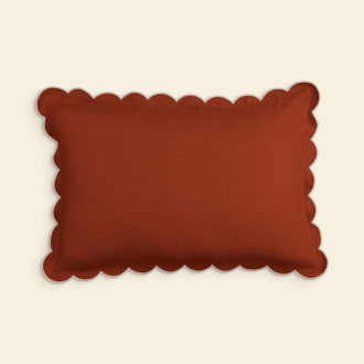 TOMÈTE Kissenbezug Scalloped Linen 30x50 red ochre