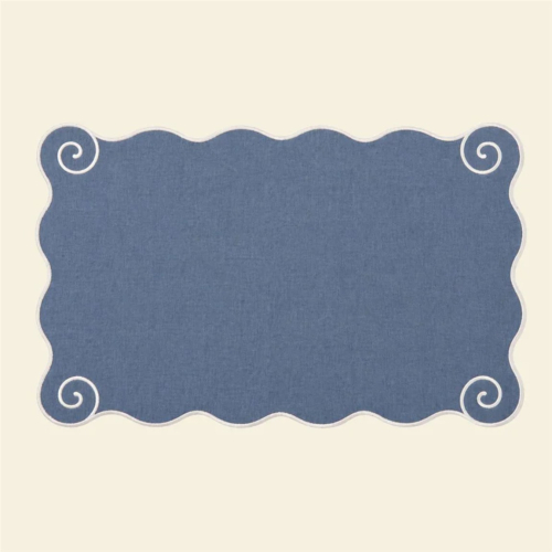 TOMÈTE Volute Linen Placemat powder blue