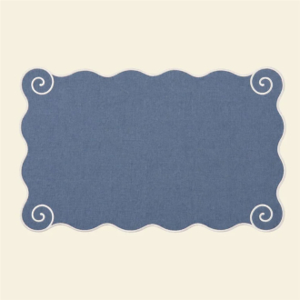 TOMÈTE Volute Linen Placemat powder blue
