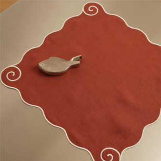TOMÈTE Volute Linen Placemat powder blue