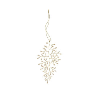 BUNGALOW Baumschmuck Beaded Leaf Gia Pearl
